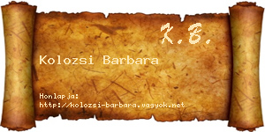 Kolozsi Barbara névjegykártya