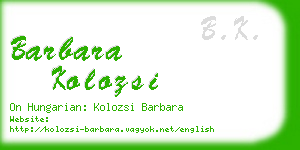 barbara kolozsi business card